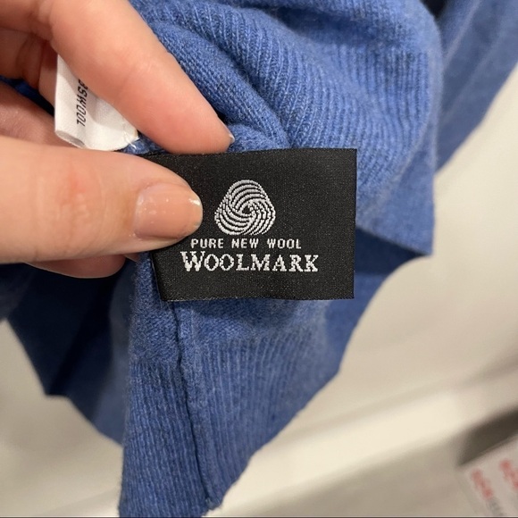 McKenzy Superfine Outwear Vintage Lambswool V-Neck Sweater Blue Long Sleeve L - Picture 7 of 8